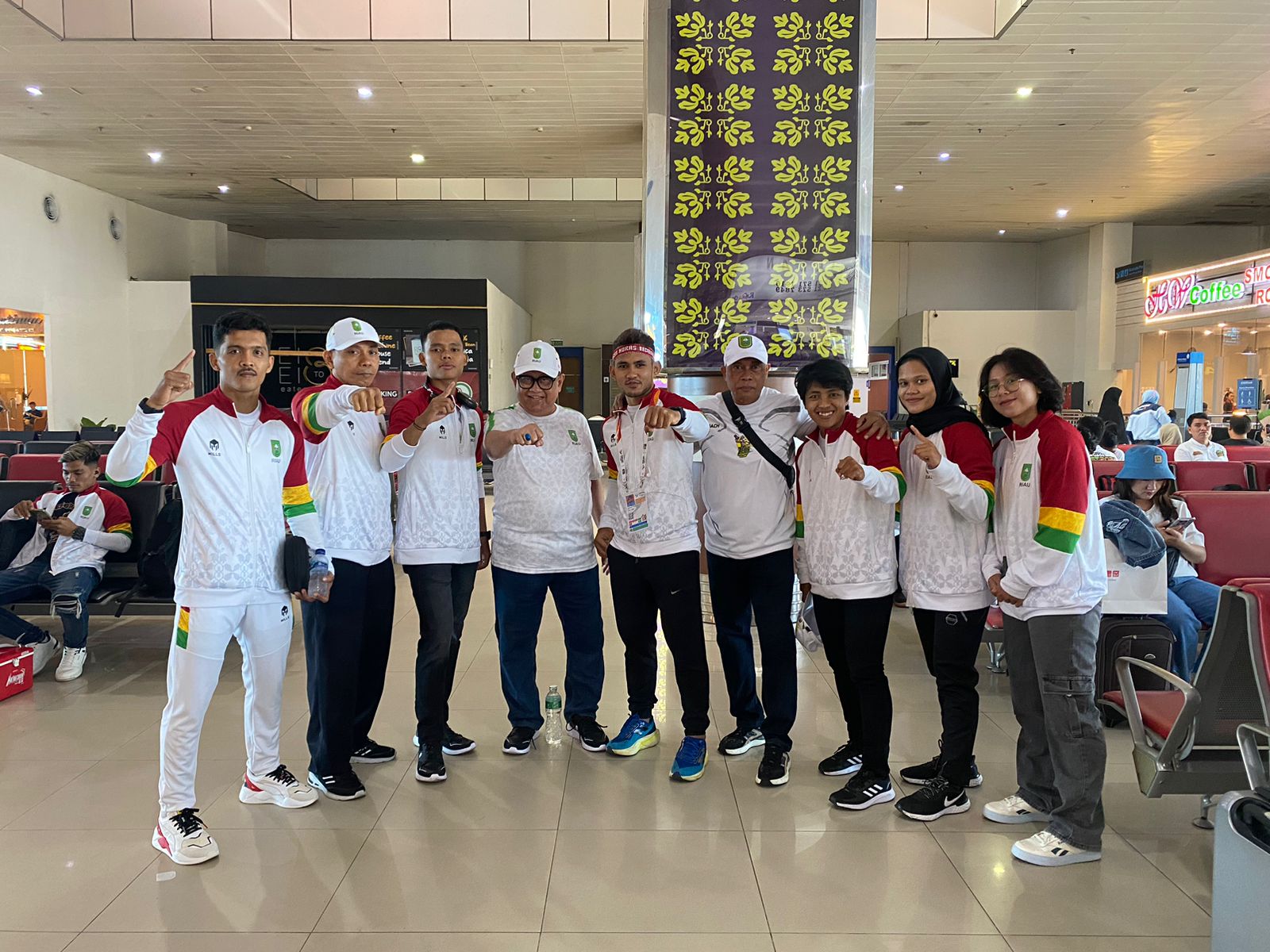 Atlit  Sambo PON Riau meninjau Arena Pertandingan