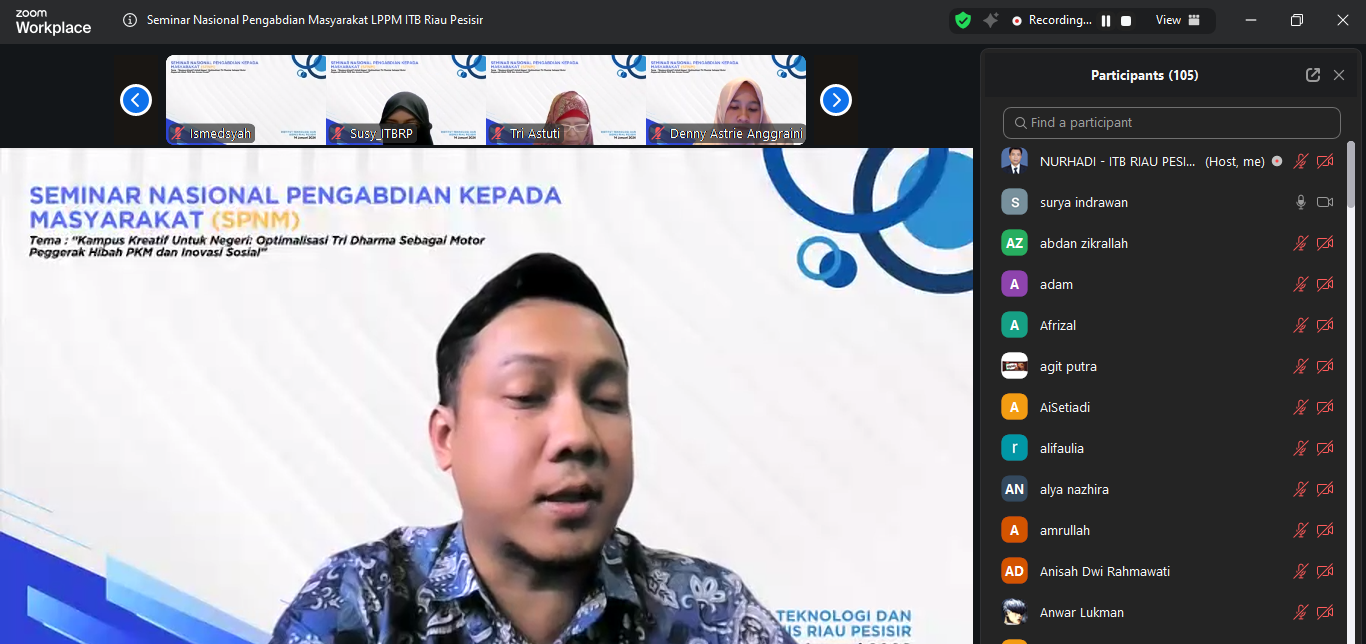 LPPM ITB Riau Pesisir Gelar Seminar Nasional Pengabdian kepada Masyarakat Secara Daring