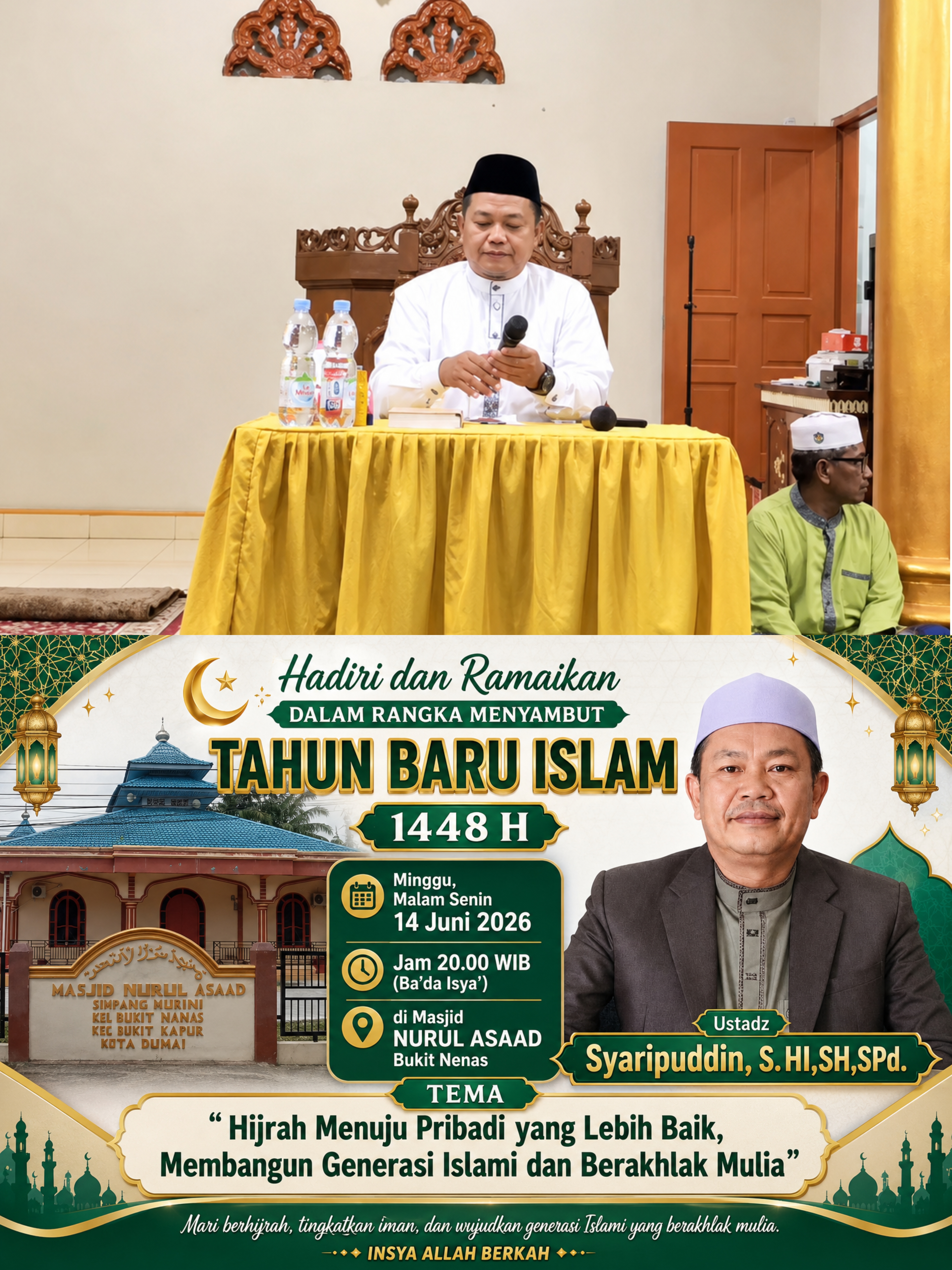 Sambut Tahun Baru Islam 1448 H, Masjid Nurul Asaad Gelar Tabligh Akbar dan Muhasabah
