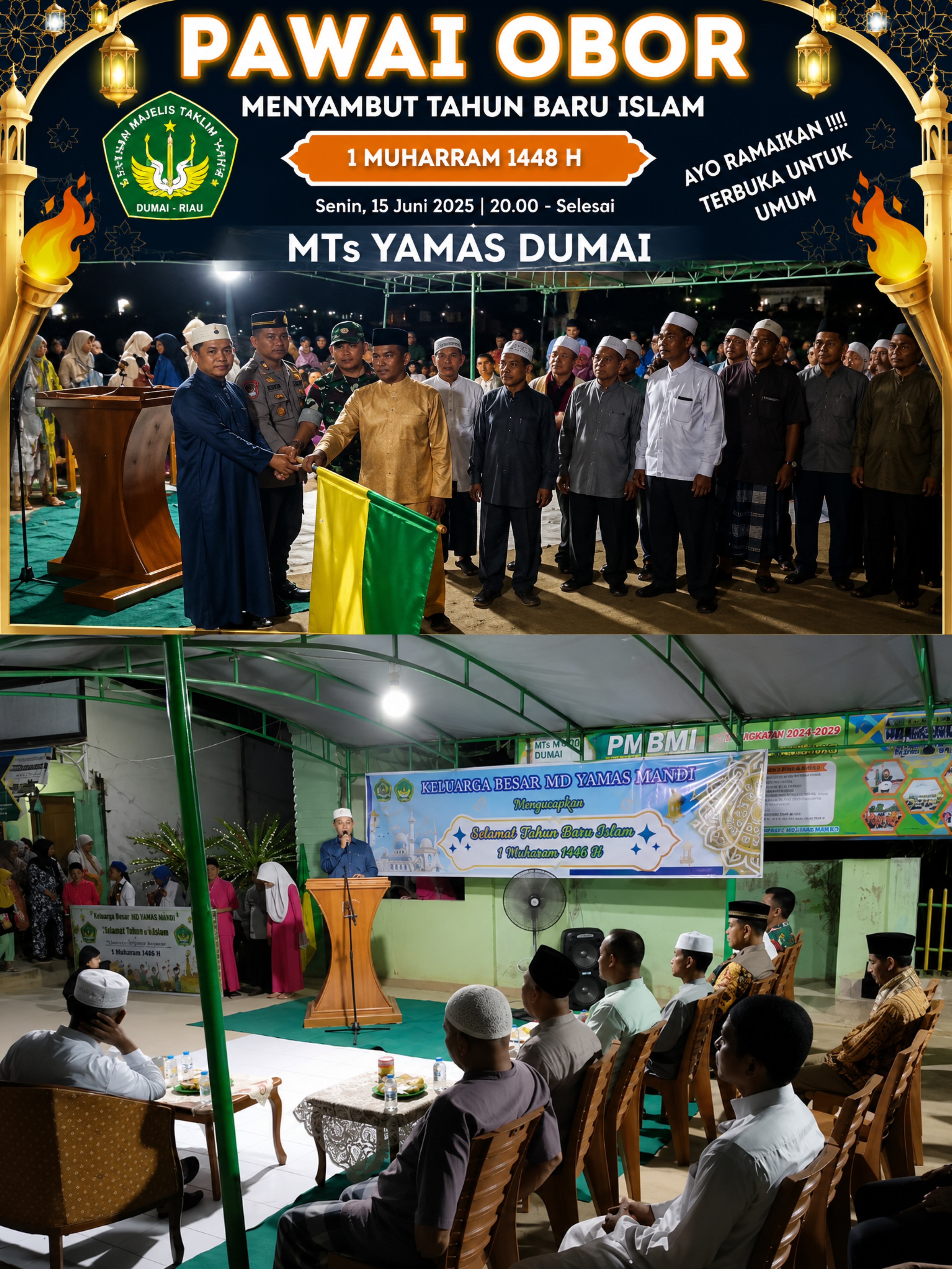 Camat Bukit Kapur Buka Pawai Obor Tahun Baru Islam di MTs YAMAS Dumai