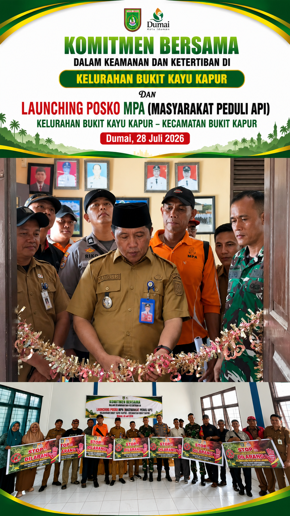 Komitmen Bersama dan Launching Posko MPA, Bukit Kayu Kapur Perkuat Sinergi Cegah Karhutla