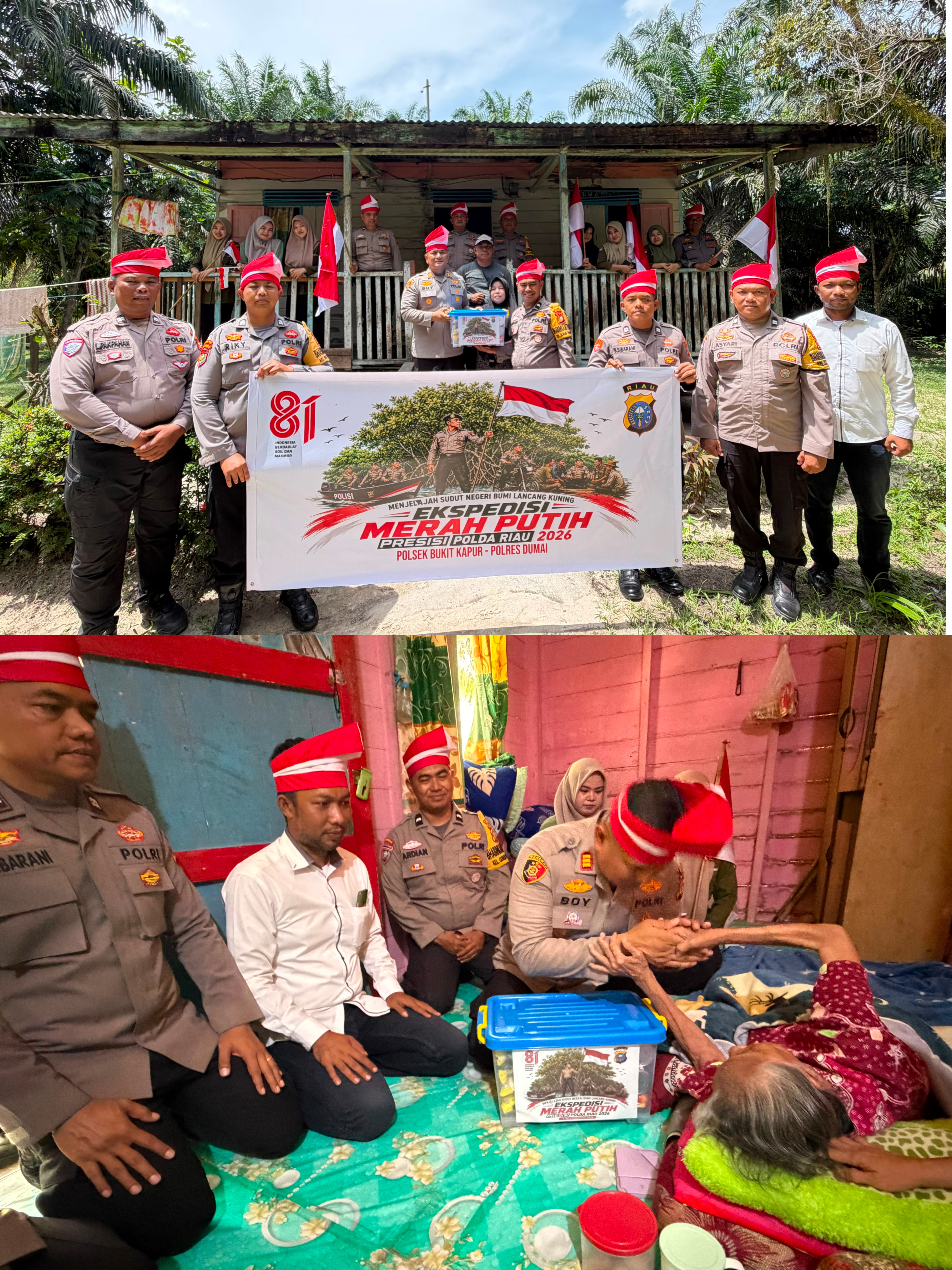 Semangat Kemerdekaan, Polsek Bukit Kapur Tebar Kepedulian Lewat Ekspedisi Merah Putih